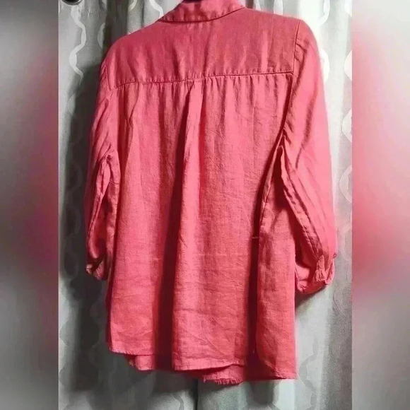 Charter Club 💯 Linen button down  long-sleeved shirt. Ladies size L - Picture 4 of 7